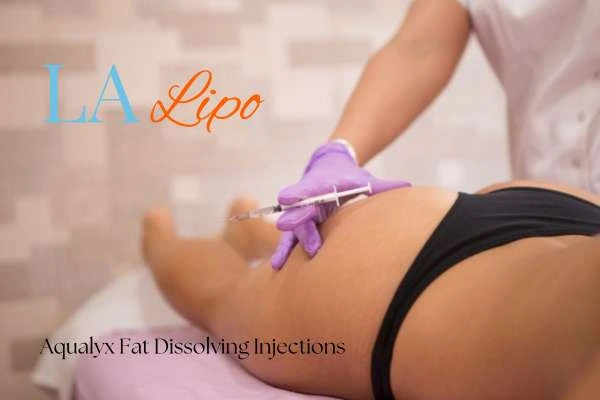 Woman having fat dissolving injections Hampstead Heath on thighs