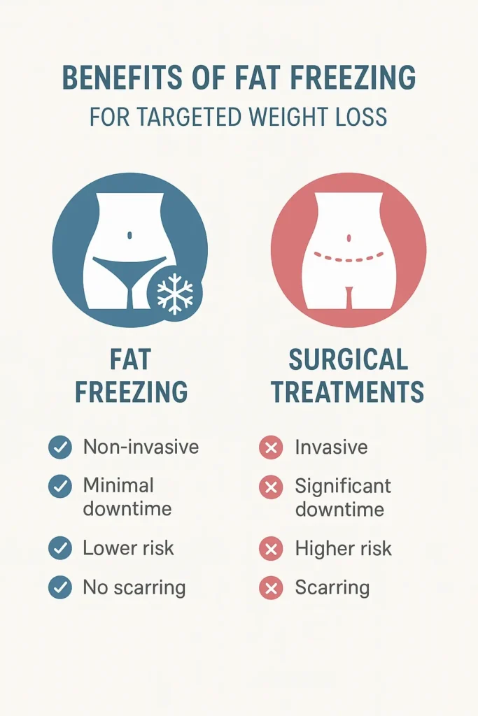 graphic showing the benefits of fat freezing Hampstead Heath